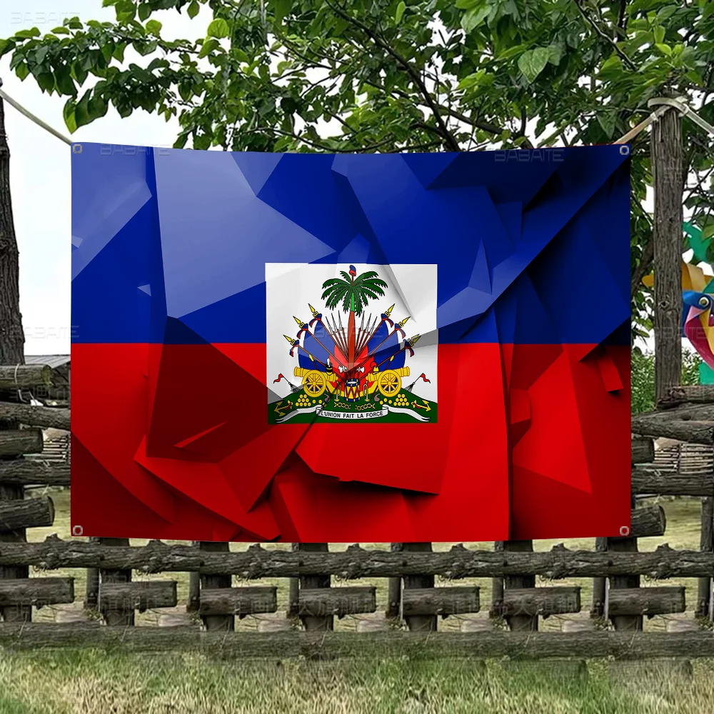 Vintage Haiti Haitian Flag Banner Art Printing Japanese Wall Flag Anime Wall Hanging Home Decor