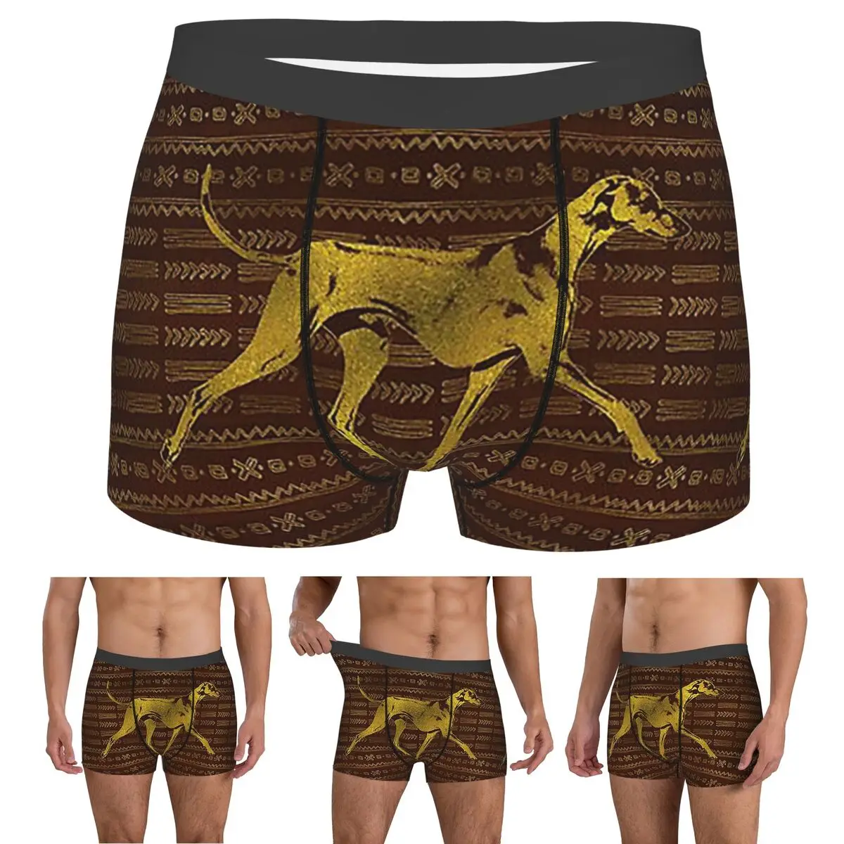 

Boxer Underpants Shorts Greyhound Whippet Sighthound Dog Azawakh On African Panties Men Breathable Underwear for Homme Man