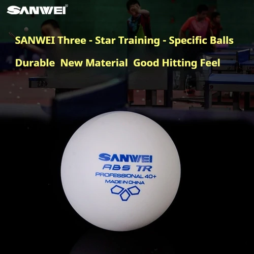 Imagen 2 del producto SANWEI TR Pelotas de tenis de mesa de 3 estrellas 40+ ABS Nuevo material con pelotas de ping pong profesionales duraderas cosidas para entrenamiento 50/100 piezas