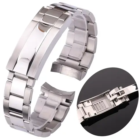 롤렉스 SUBMARINER DAYTONA SUP GMT 남성용 시계 팔찌 미세 조정 풀 버튼 걸쇠 스테인레스 스틸 시계 체인 20mm 21mm