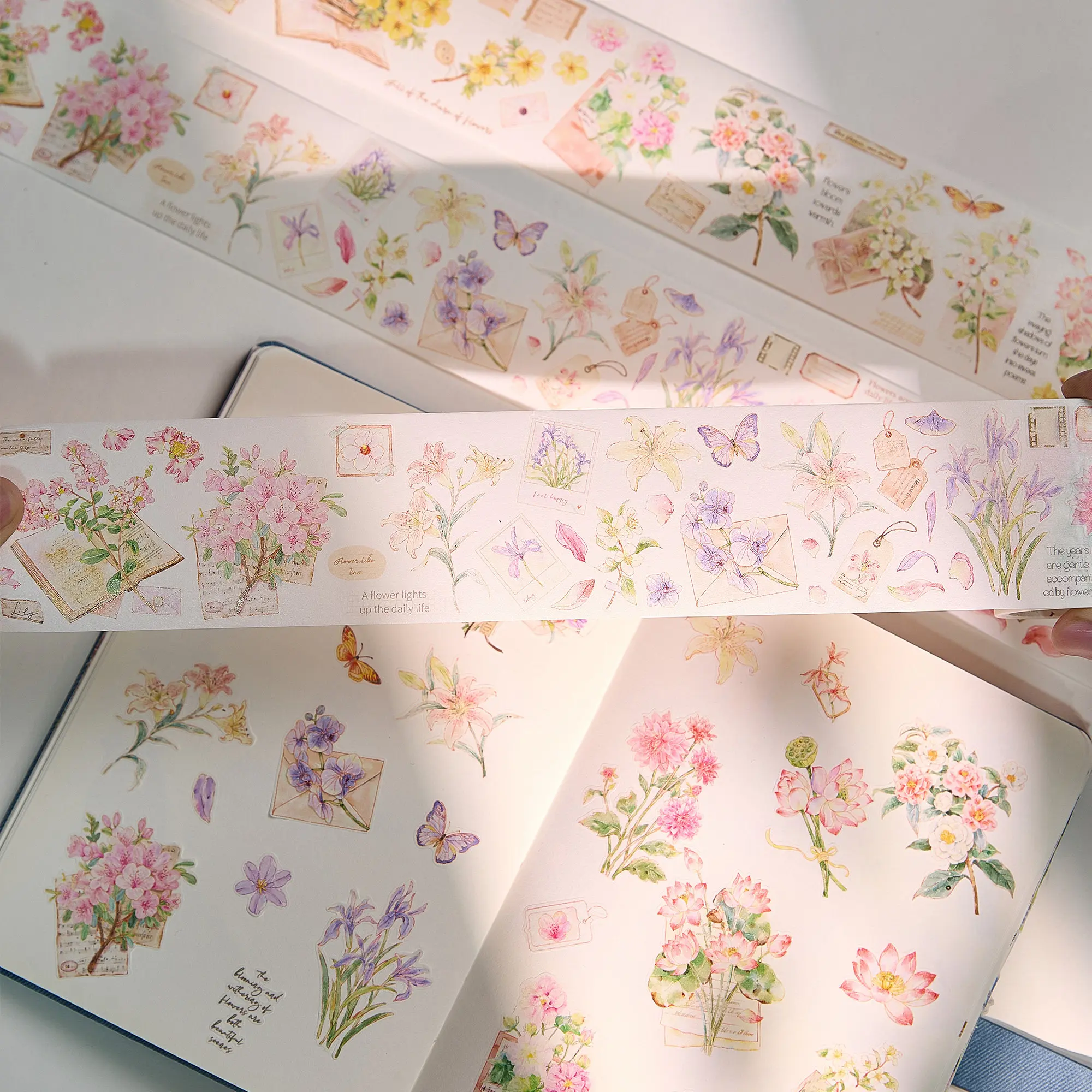 WT Flower Note Envelope Stationery Notebook Ins Style Gift Die Cut Cut Cut-free Washi Pet Tape.