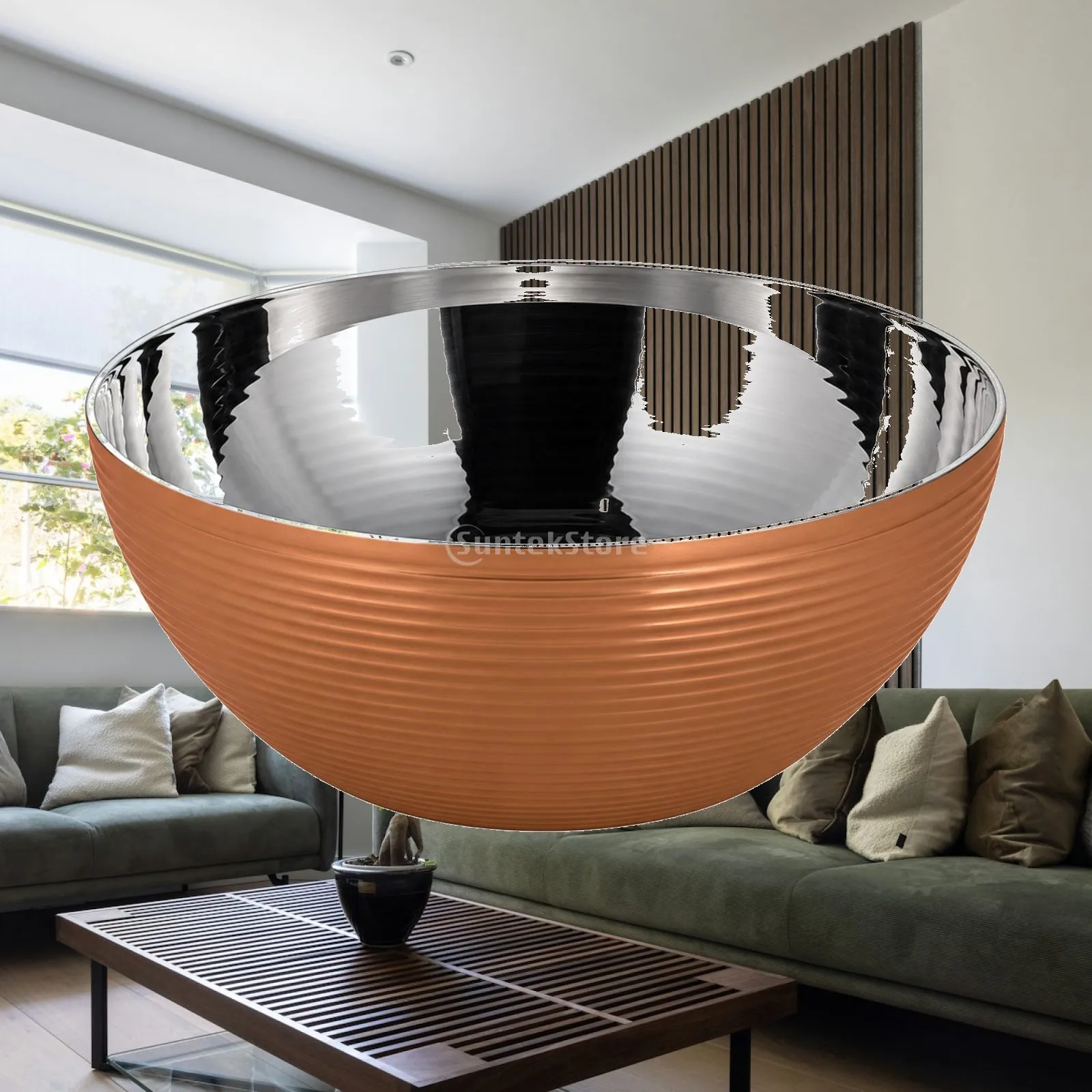 Large Stainless Steel Serving Bowl Shiny Reflective Interior Versatile Kitchen Bowl for Salad Pasta Soup Entertaining