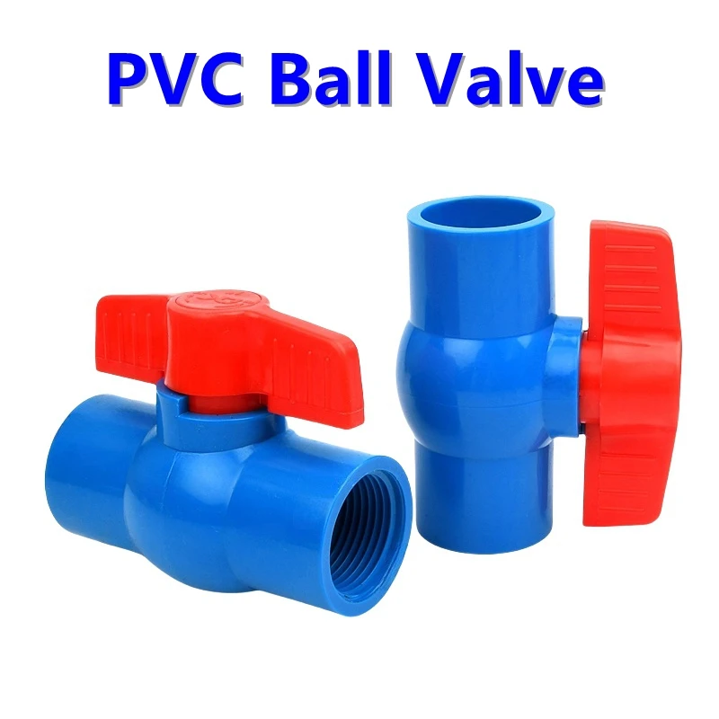 1PC I.D 20~63mm Blue PVC Pipe Socket Ball Valve Female Thread Water Supply Fittings Garden Irrigation Adapter Fish Tank Joint