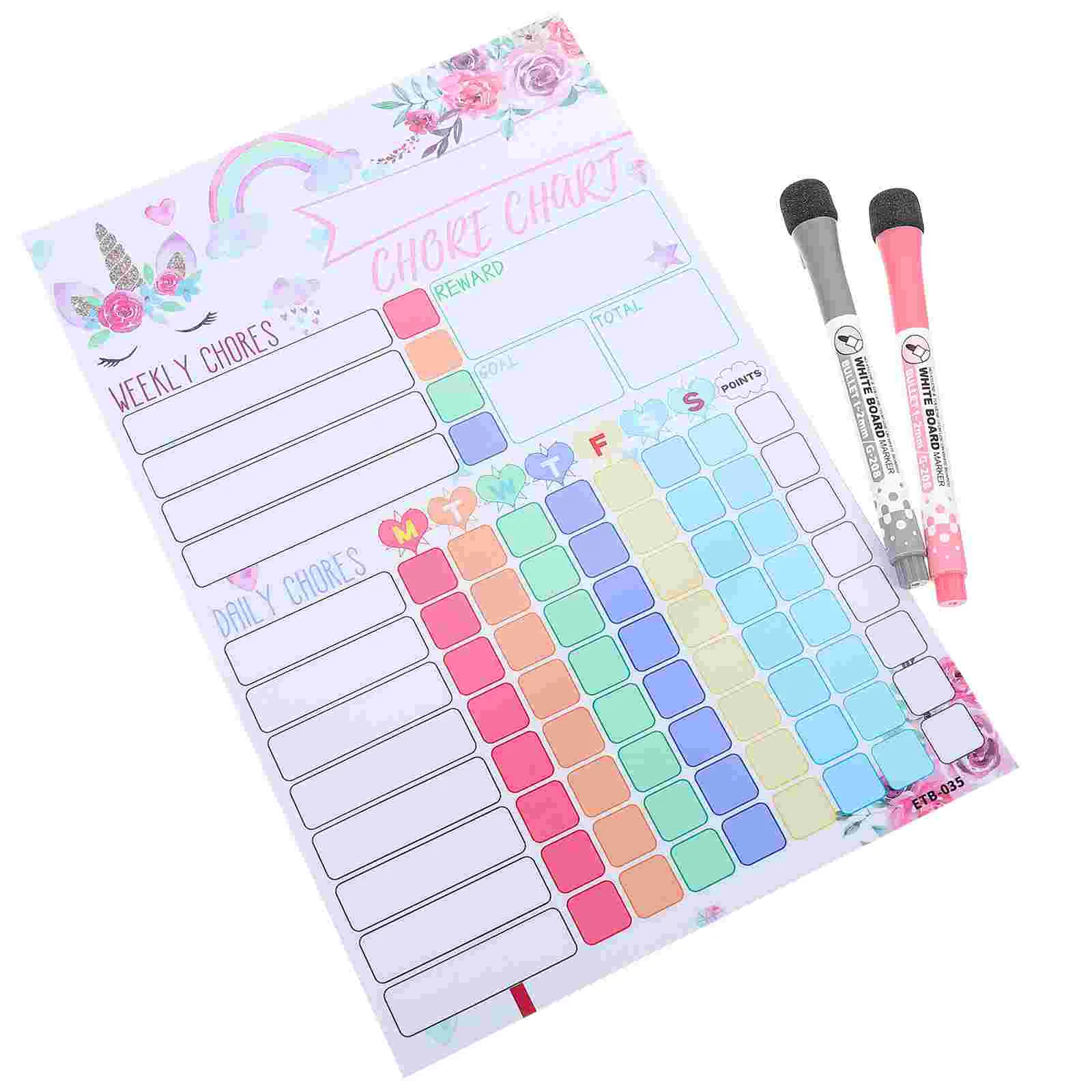 Calendar Stickers Housework Reward Table Behavior Chart Reusable Kids Supply Blackboard Magnetic Household Child