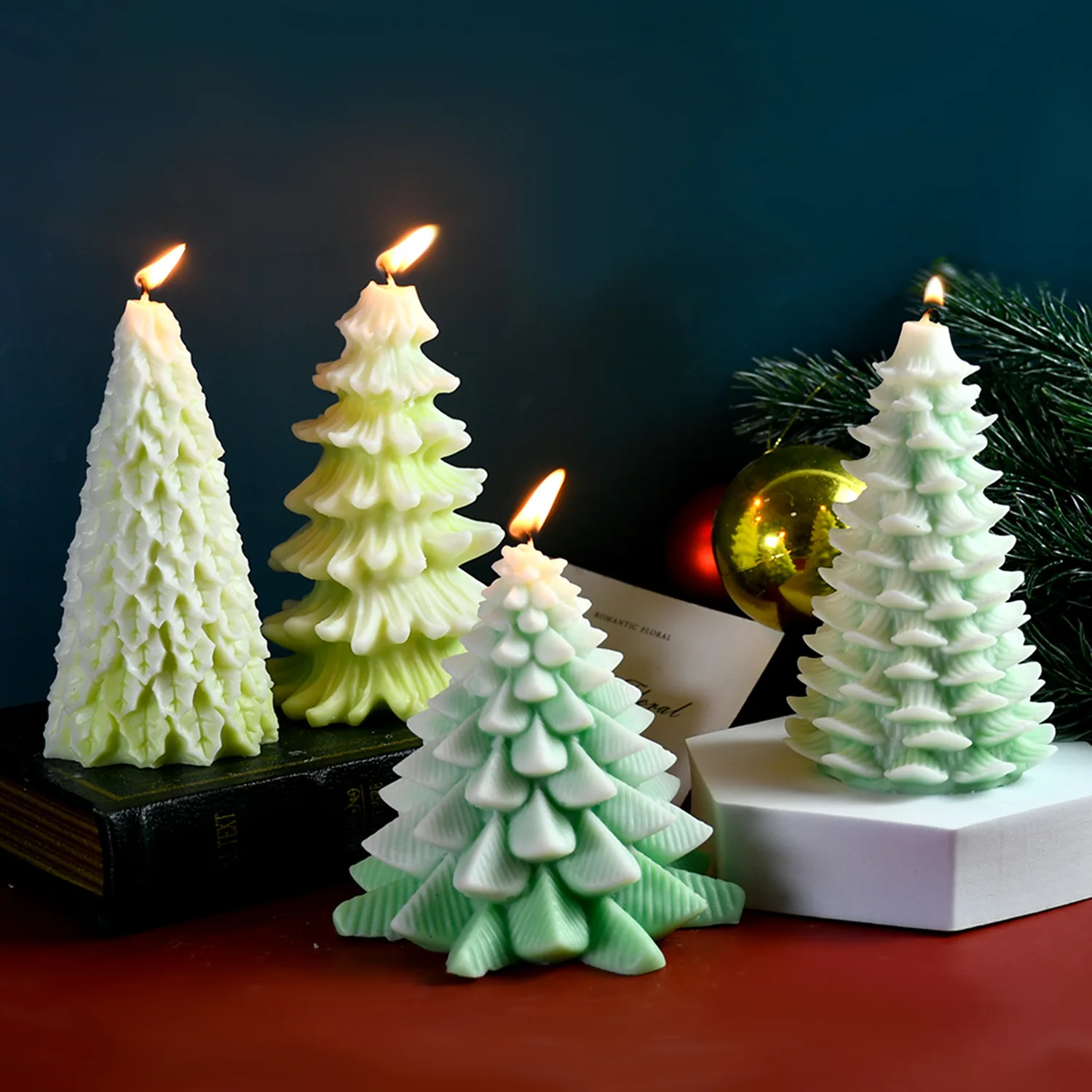 

Большой размер, силиконовая форма для рождественской елки, сделай сам, ручная работа, декор для праздничной вечеринки, ароматерапевтическая свеча, форма из смолы, рождественский подарок