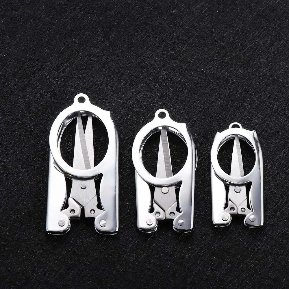Portable Stainless Steel Foldable Scissors Compact Mini Mini Scissors Silver Craft Scissor Travel