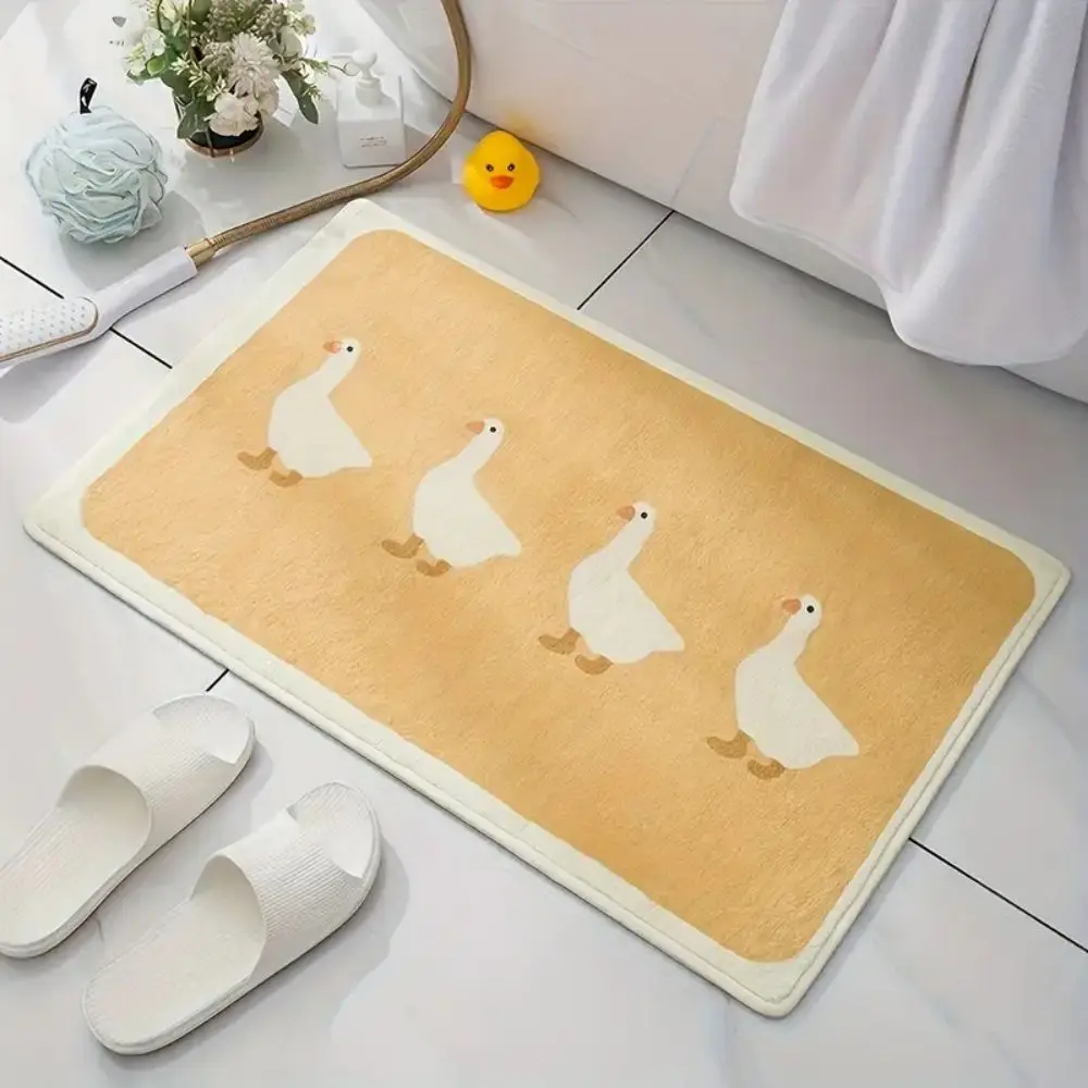 Tapis de canard de dessin animé VIKAMA, décoration de maison, motif Simple, doux et absorbant, porte d'entrée, salle de bain antidérapante, tapis de sol Durable