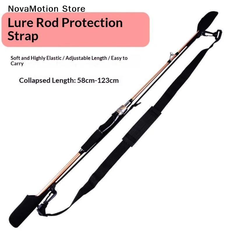 [NM]Adjustable Fishing Rod Sling With Cap Protection  Strap For Outdoor Sea Fishing Fans[NM]