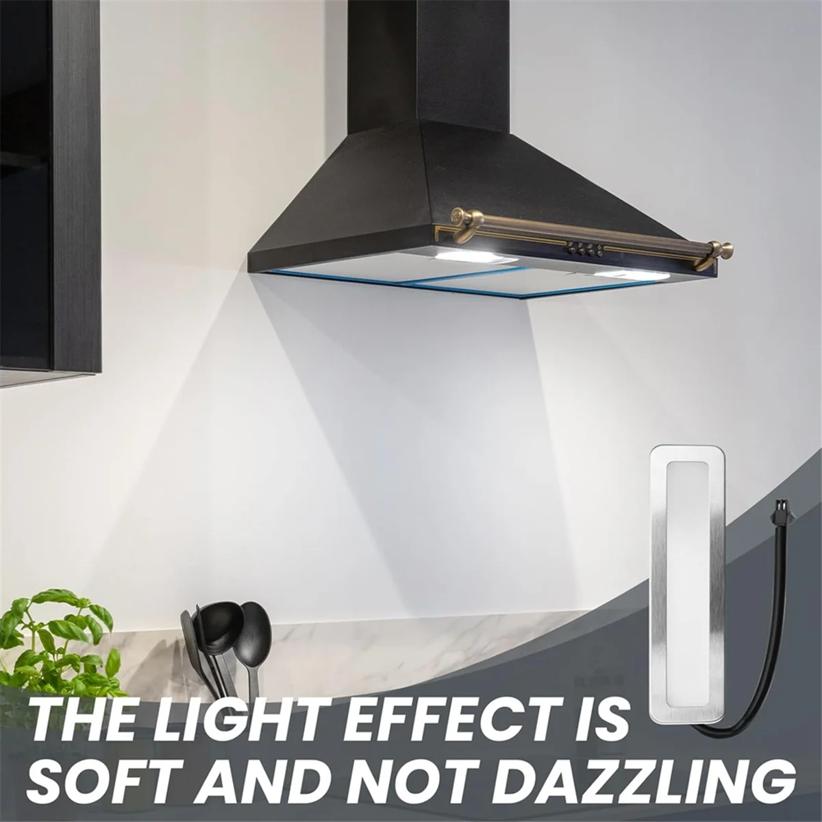 Лампочки вытяжки BFYLE, 120 мм светодиодный светильник для плиты, 1,5 Вт, прямоугольная дымовая вентиляционная лампа, 12 В постоянного тока, белая розетка SM, штекер, матовый