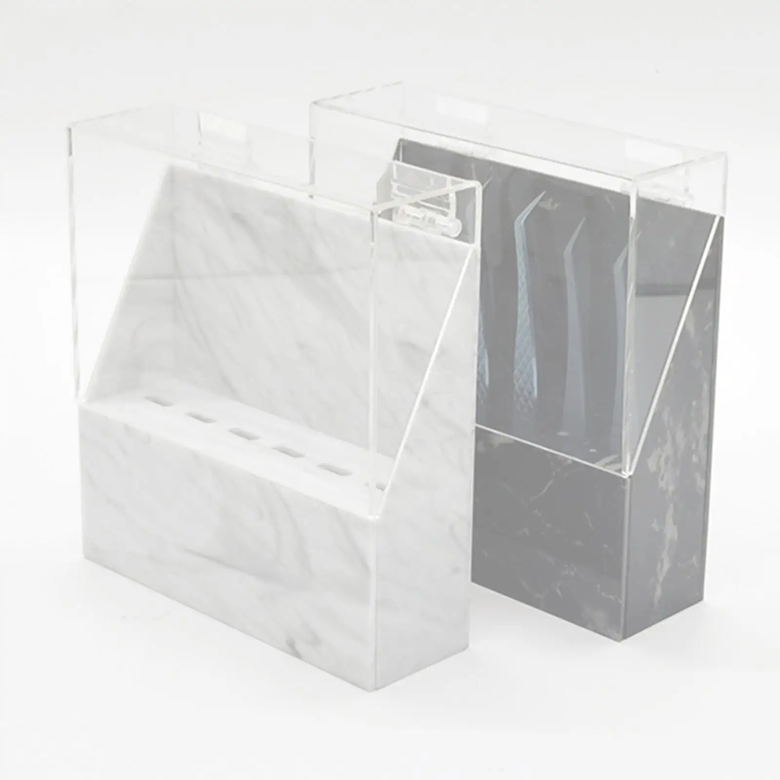 

Marbled Acrylic Tweezer Holder Display Rack with Cover Lash Extension Accessories Organizer for Salon and Home Use