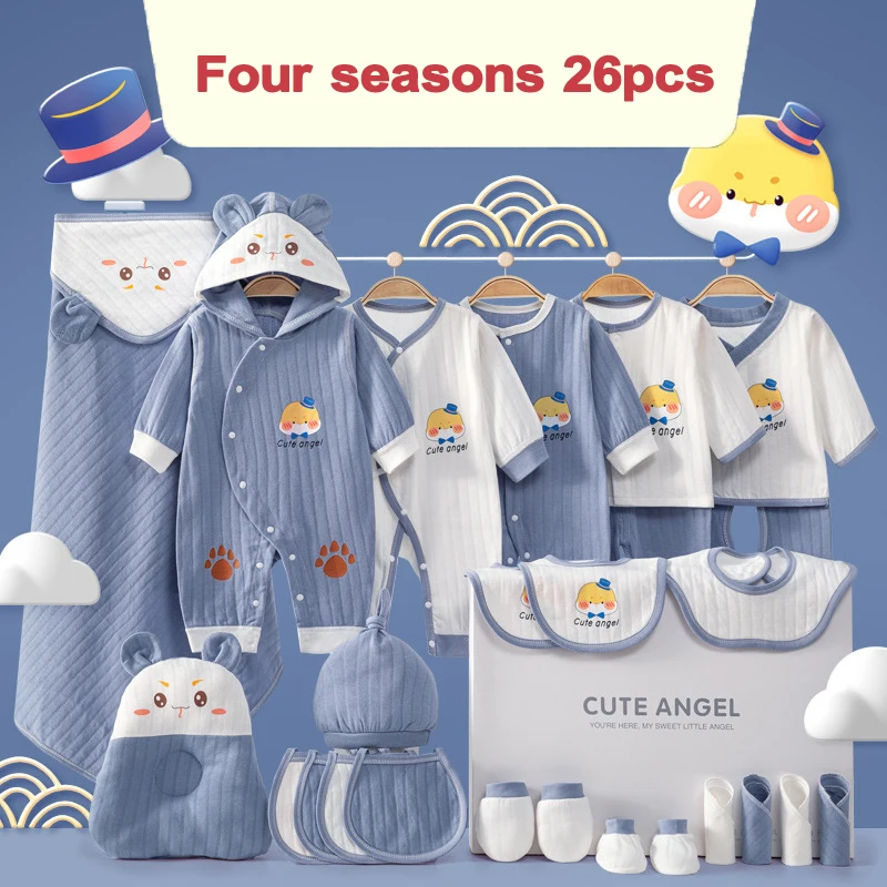 Without Box 22/24/26 Pieces/0-3Months Newborn Baby Clothing 100% Cotton Kids Clothes Suit Unisex Infant Boys Girls Clothing Set