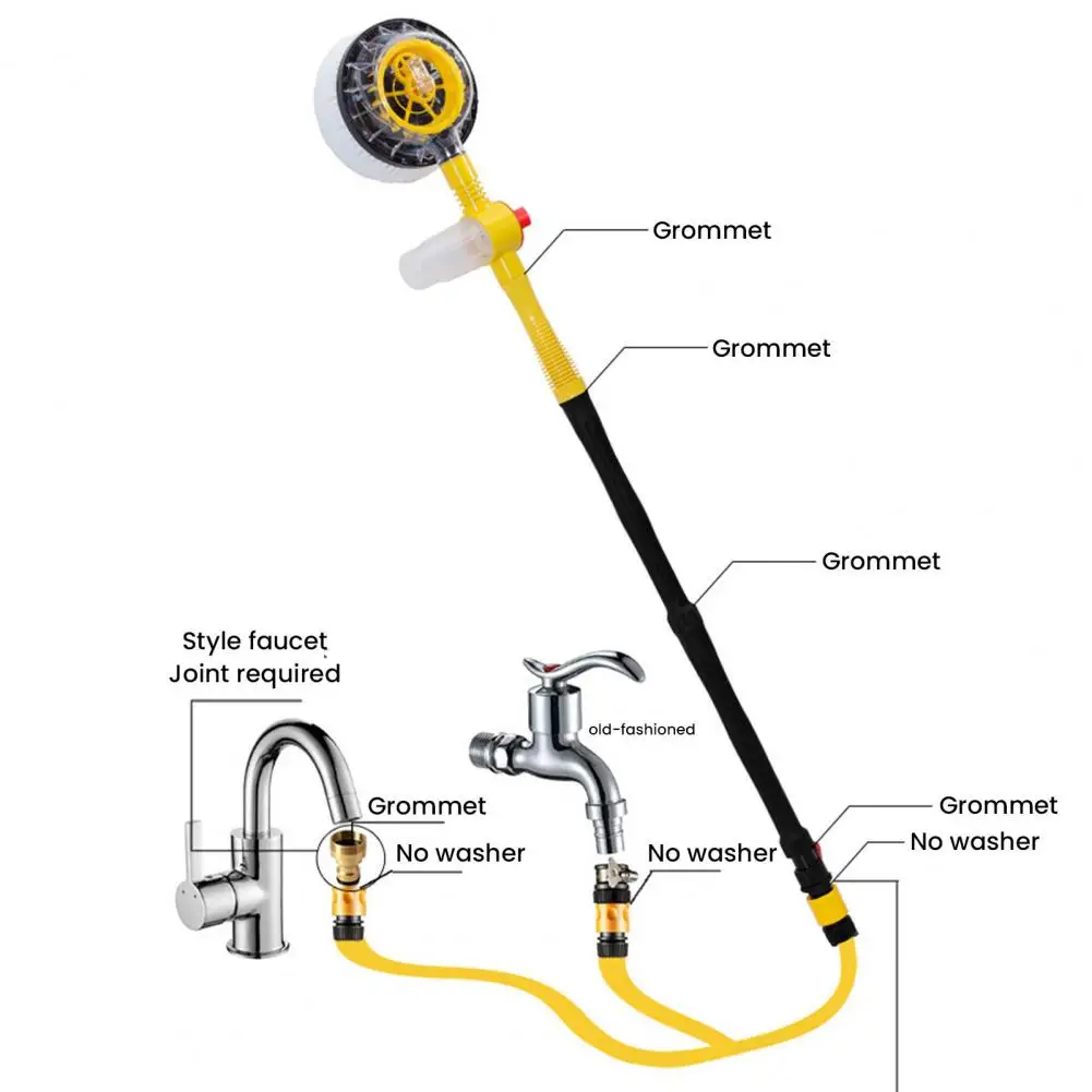 Car Rotary Wash Brush Kit 360 Degree Automatic Rotating Adjustable Dip Wash Brush High Pressure Washer for Vehicle Cleaning