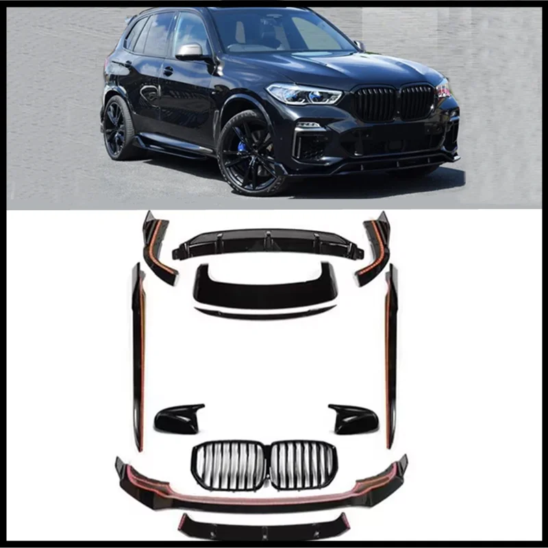 For BMW X5 G05 X5M 2019-2023 High Quality ABS Black Front Lip Rear Diffuser Body Side Skirt Kit Spoiler Grill Rearview Mirror