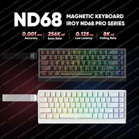 Teclado mecánico para juegos IROK ND68 Pro, diseño 68%, interruptor magnético, efecto Hall, 8K RT0.001mm, junta RGB, teclado para juegos por cable