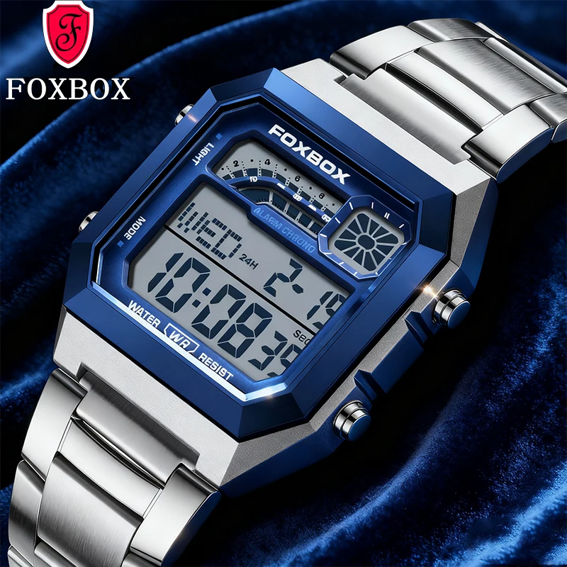 

FOXBOX Fashion Men's Watch LED Sports Digital Watches For Men Waterproof Multifunctional Military Wristwatches Relogio Masculino