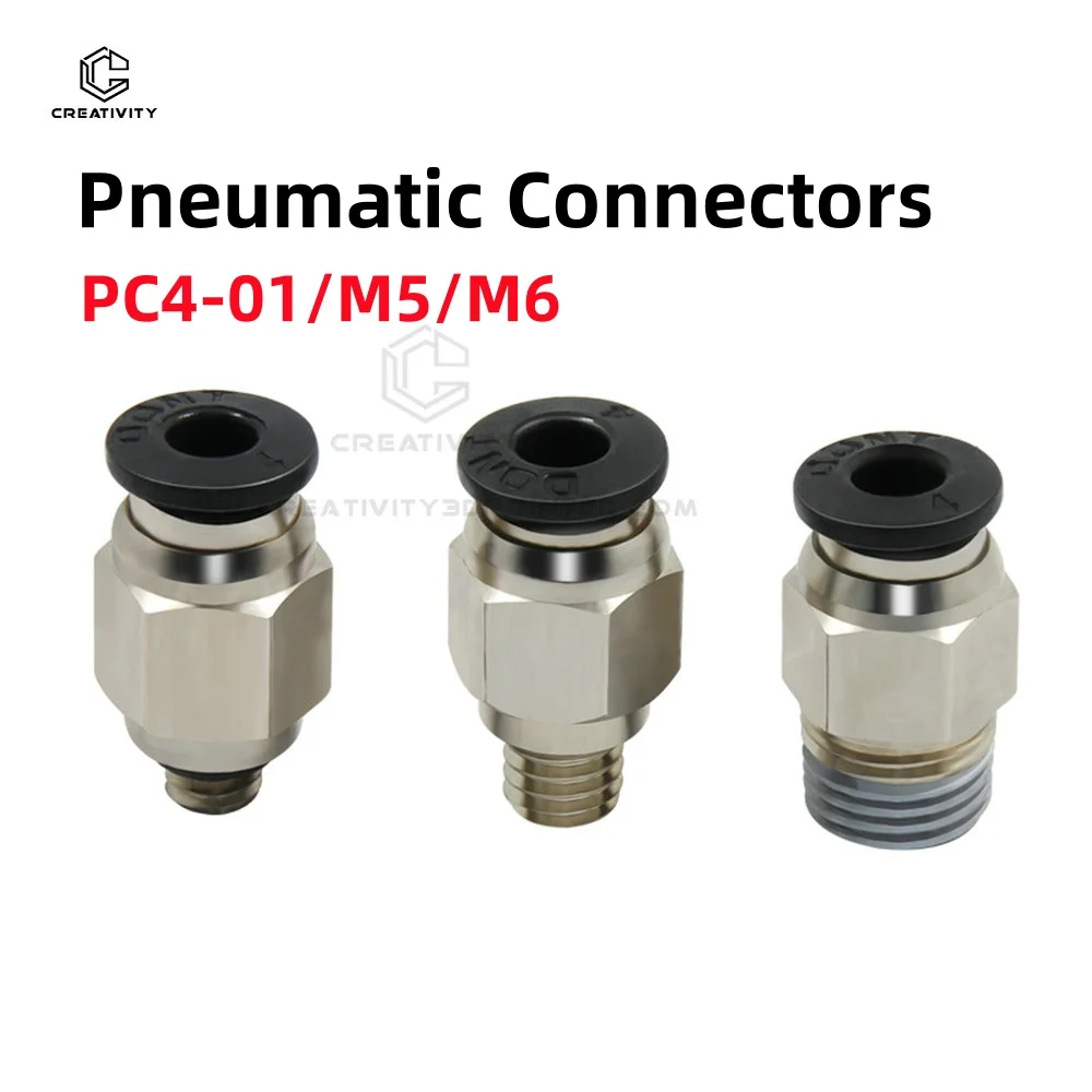 

Pneumatic Connectors PC4-01/M5/M6 Black Quick Jointer Feeding 1.75/ for PTFE Tube Coupler j-head Fittings 3D Printer