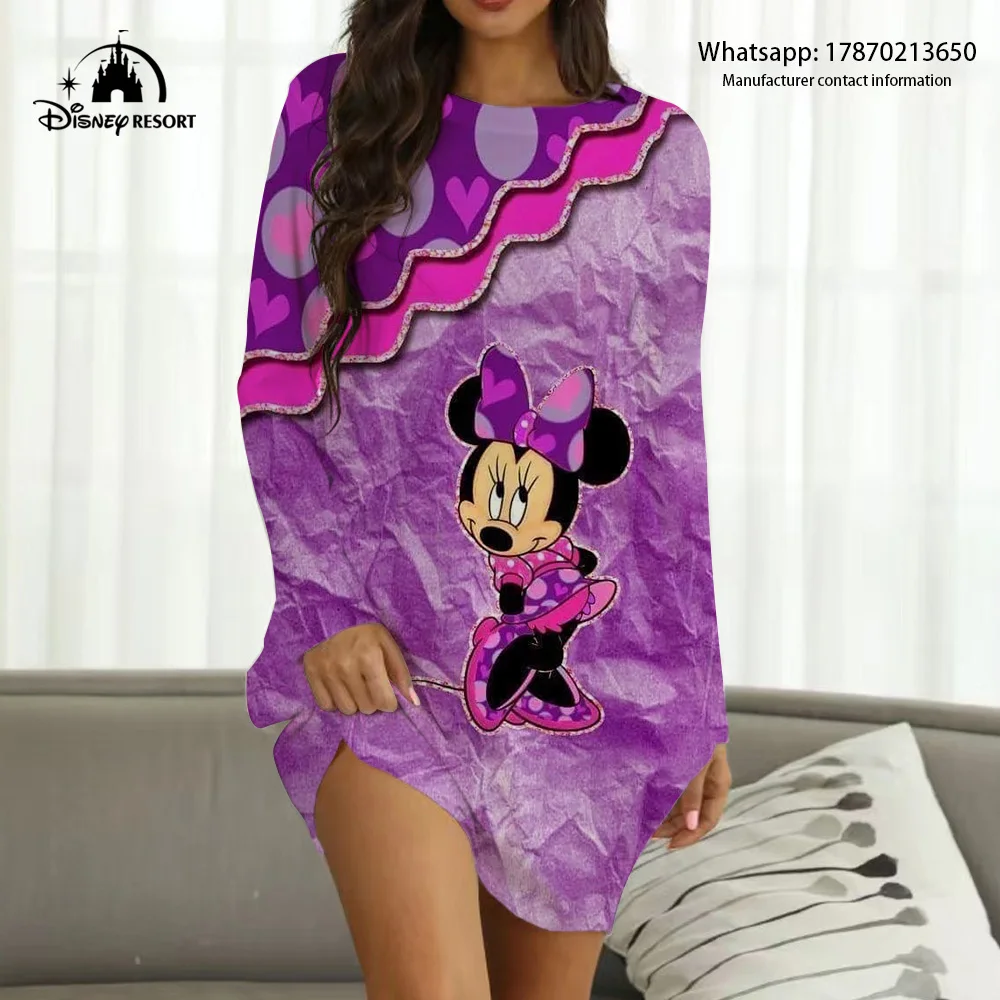 Mickey En Minnie Cartoon Print Disney Nieuwe Boho Sexy Nachtclub Party Club Dames Mode Toevallige Trend Losse Homewear