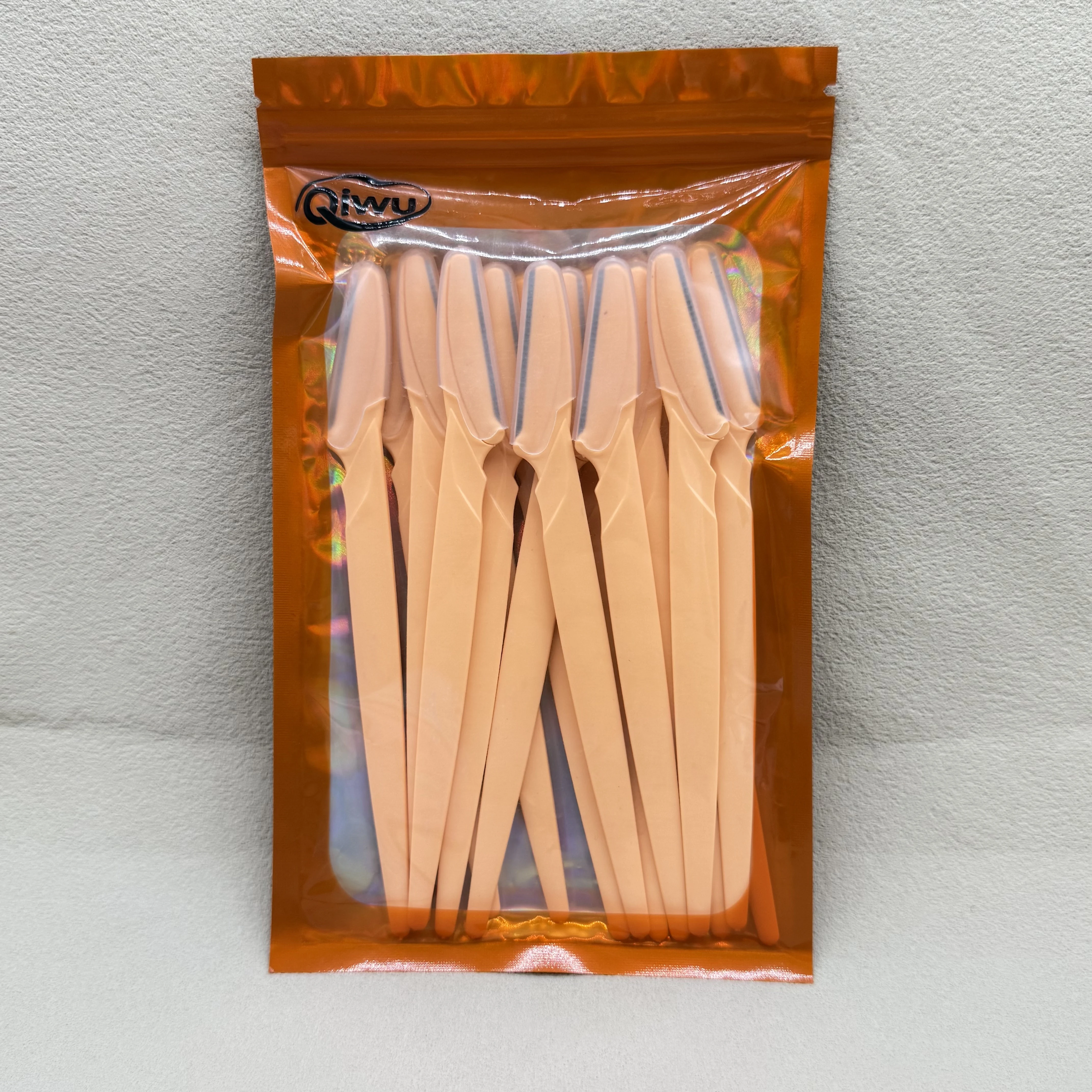 Qi wu 12 pçs aparador de sobrancelha lâmina facial barbeador portátil depilação sobrancelha depilação segurança sobrancelha corte mulher ferramentas maquiagem