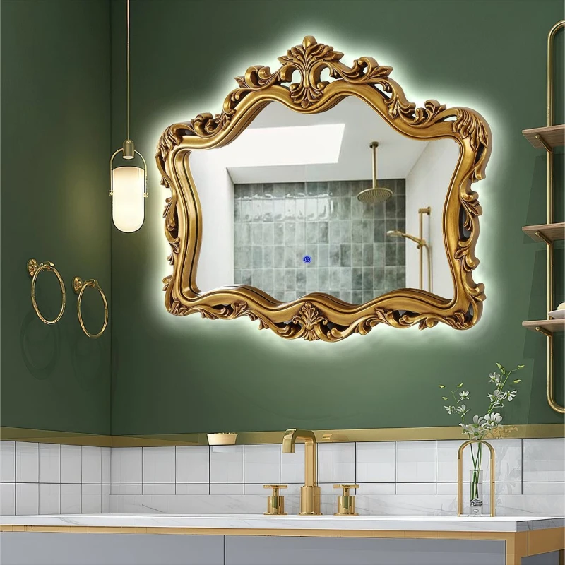 Vintage American bathroom mirror, hotel wall-mounted decorative mirror, dressing bathroom mirror