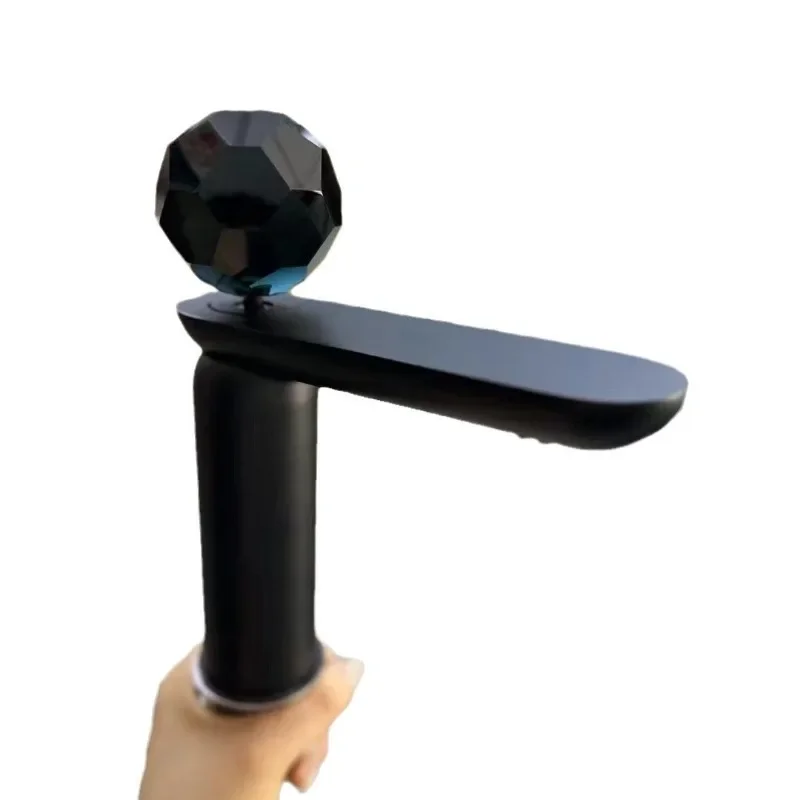 Faucet pearl, ball basin faucet copper gold single hole, hot and cold art basin faucet