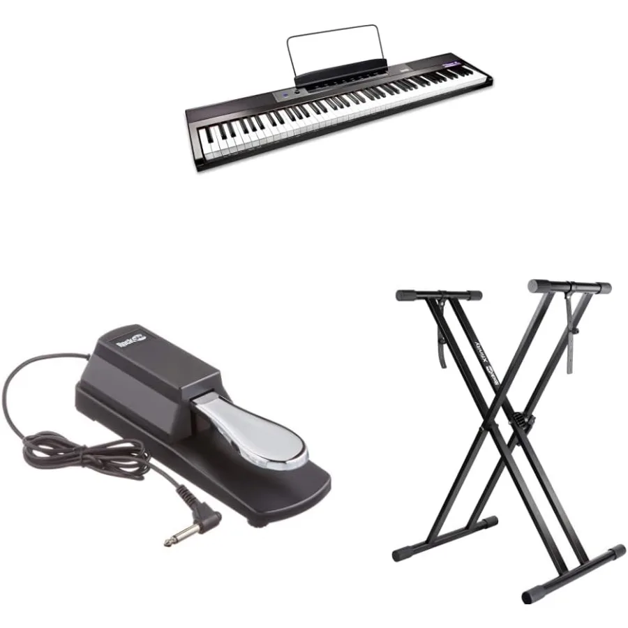 

Цифровое пианино с 88 клавишами и универсальной педалью сустейна, черное, для электронных клавишных и цифровых пианино Xfinity Heavy-D