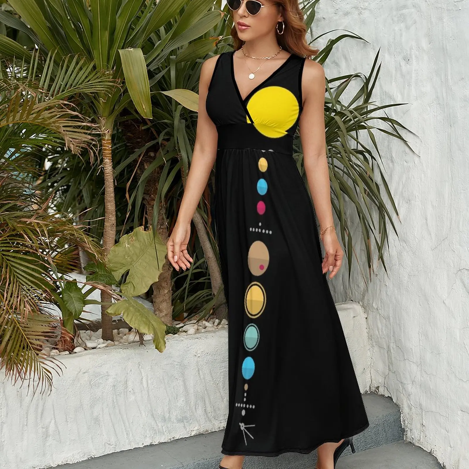 Sonnensystem ärmelloses Kleid Luxus Frauen Party kleid Abend Abschluss ball Kleidung für Frau