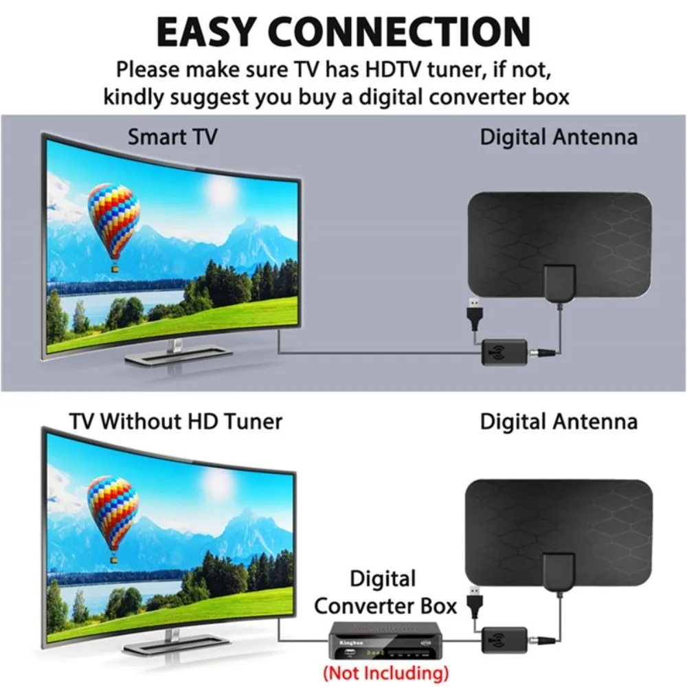 Protable 1080p Receiver 3000 Miles Range For TV box Indoor Digital Amplifier Booster DVB-T2 TV Antenna Car Antenna