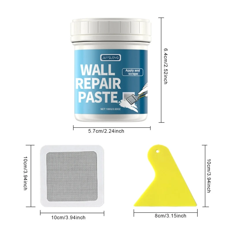 Skuteczny zestaw do naprawy ścian Wygodne rozwiązanie do naprawy ścian Szybkoschnący krem 100g Pasty do dziur po gwoździach