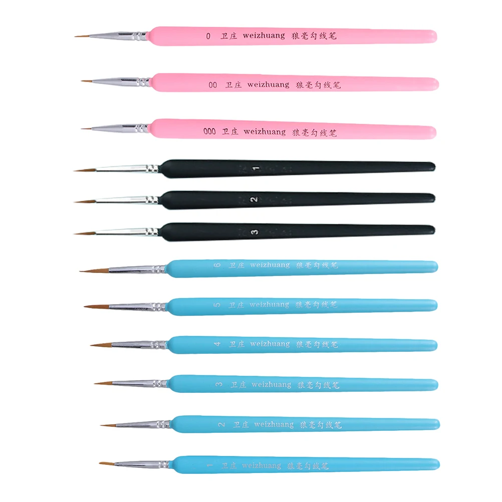 

9 Pcs Paint Brush Pencil Miniature Detailing Oil Major Art Painting Liner Hook Tools