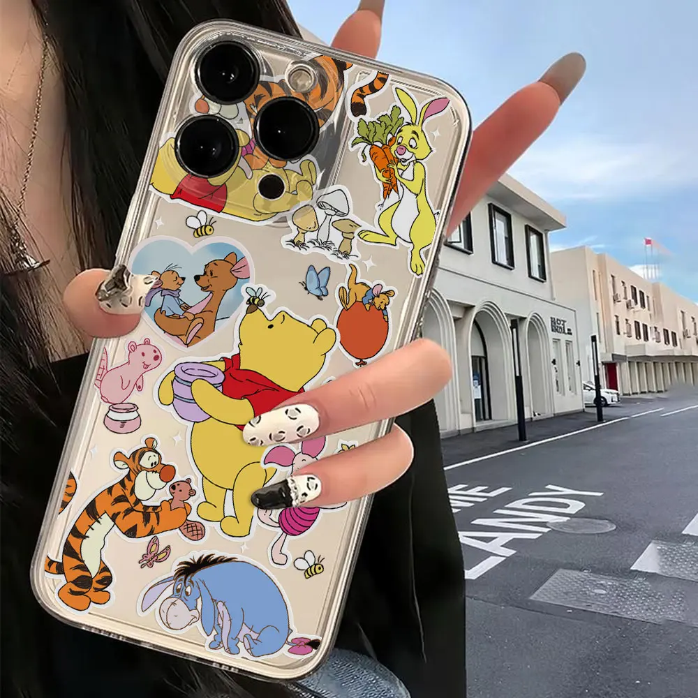 Custodia per telefono Cute Pooh Bear Tigger per Infinix Hot 50 40 30 30i 20 20i 12 12i 11 1010i 10s 9 8 Play NFC 4G 5G Custodia morbida in TPU trasparente