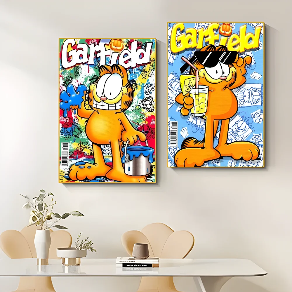 Anime G-Garfields Cat Classic Vintage Self-adhesive Art Poster Whitepaper Prints Posters Artwork Aesthetic Art Wall Painting