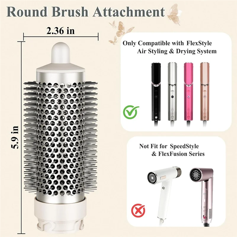 ABLD لمرفق فرشاة مستديرة Shark Flexstyle لملحقات أداة تكثيف تصفيف الشعر