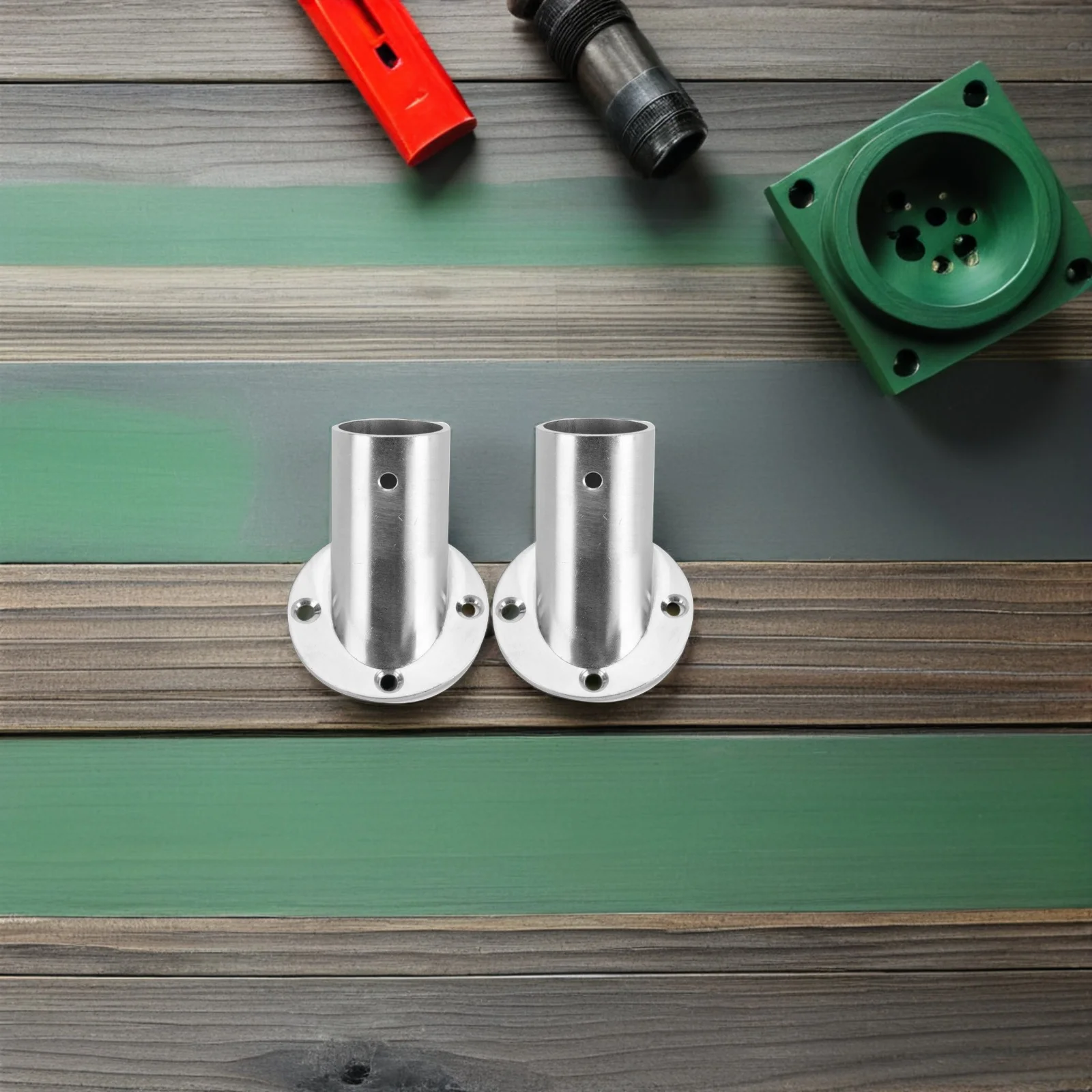 نافذة الدش الستار قضيب المقبس 2 قطعة حامل قاعدة شفة الفولاذ المقاوم للصدأ لخزانة خزانة السكك الحديدية القطب قوس الدعم