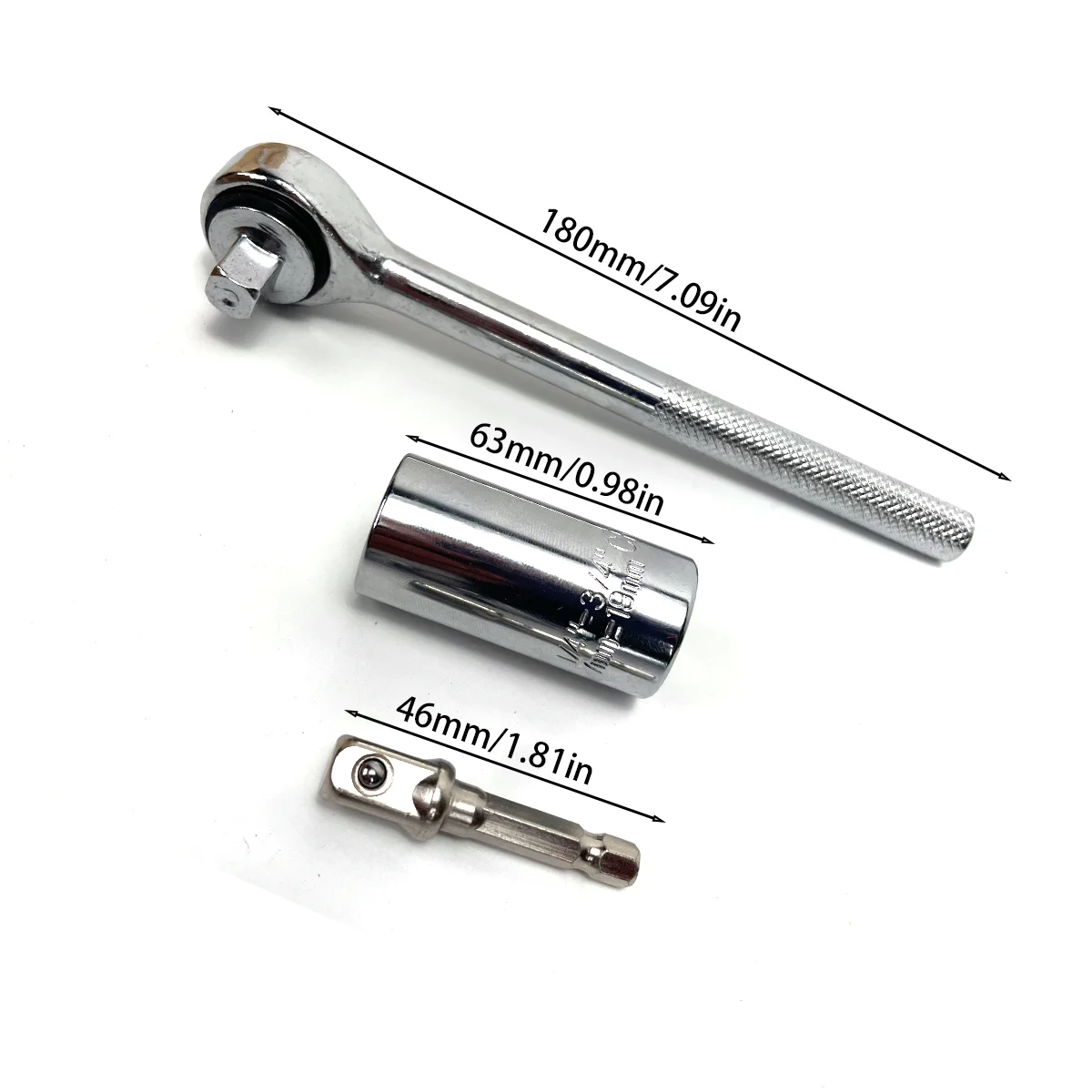 3-in-1 7-19mm Universal-Ratschenschlüssel-Set, Bohradapter, Multifunktionales Handwerkzeug für Auto- und Hausreparaturen – Detail 6