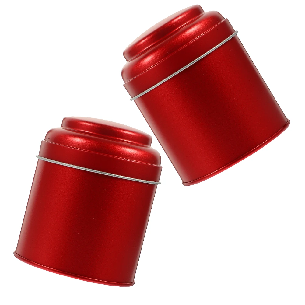

2pcs Tea Storage Canister Airtight Metal Empty Tin for Coffee Sugar Loose Leaf Tea Containers Sturdy Material