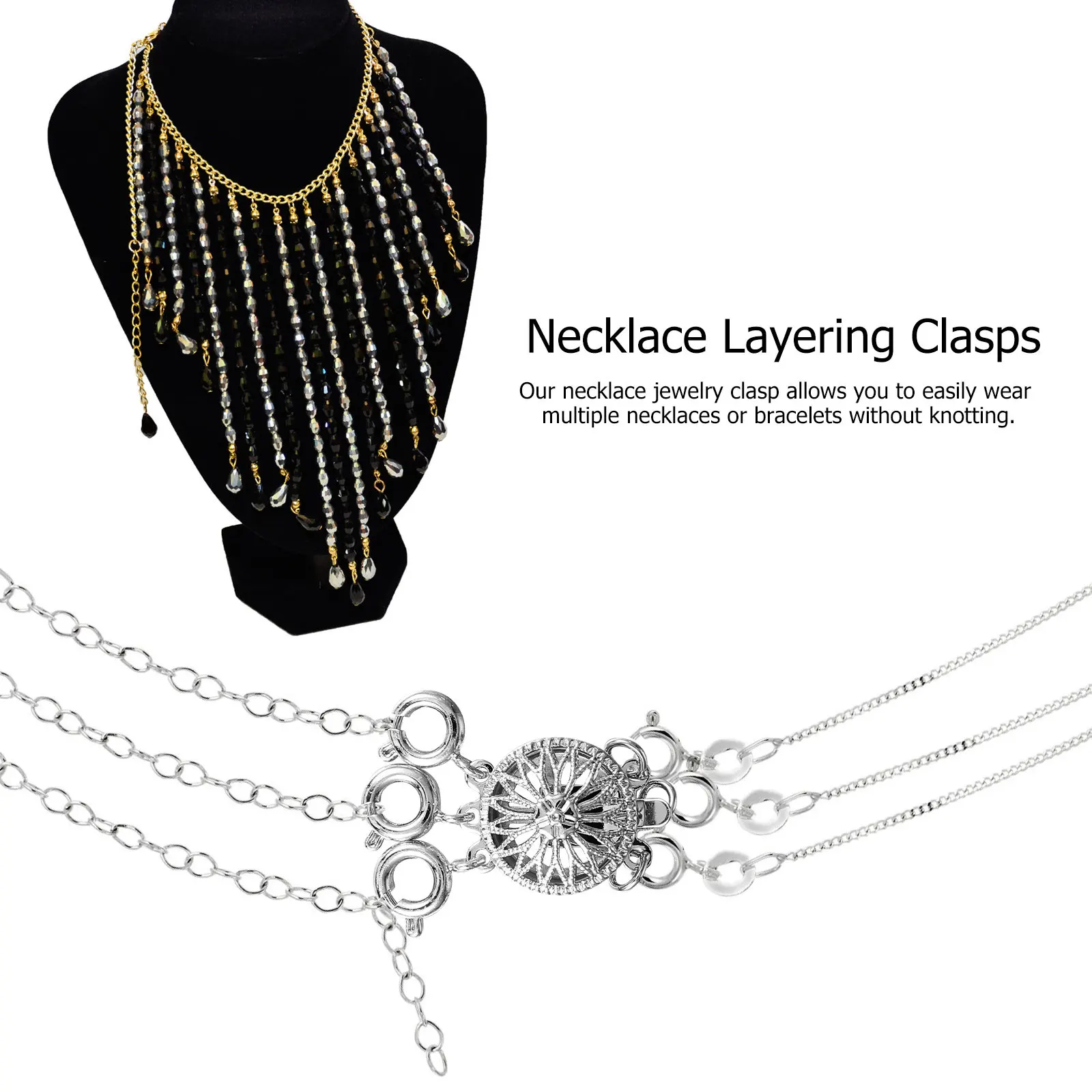 

Набор из 6 металлических застежек-разделителей в форме цветка для многослойных ожерелий, браслетов и изготовления ювелирных изделий