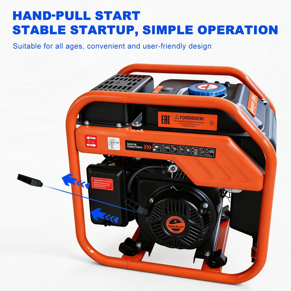 Leistungsstarker 3500W Benzinmotor-Generator mit variabler Frequenz, 4-Takt, tragbar für Camping, Wohnmobil und Garten.