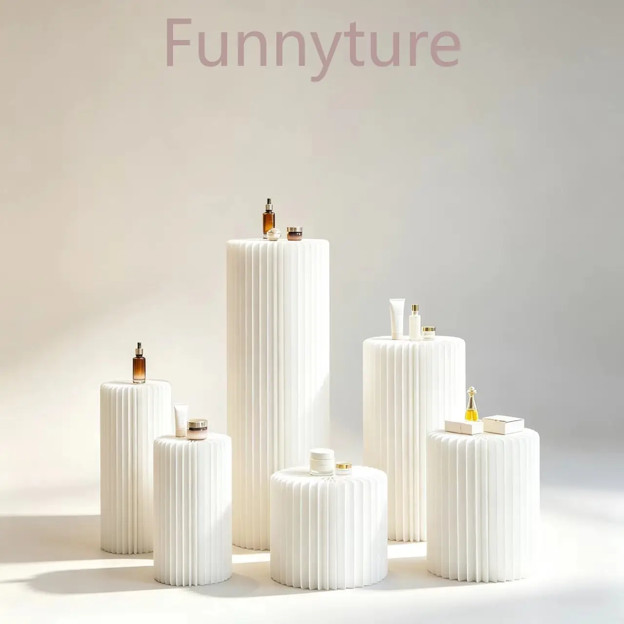 Foldable Display Stand DIY Cylinder Shelf Art Ornament Stand Commercial Display Table Wedding Decoration Furniture  Shelf Decor