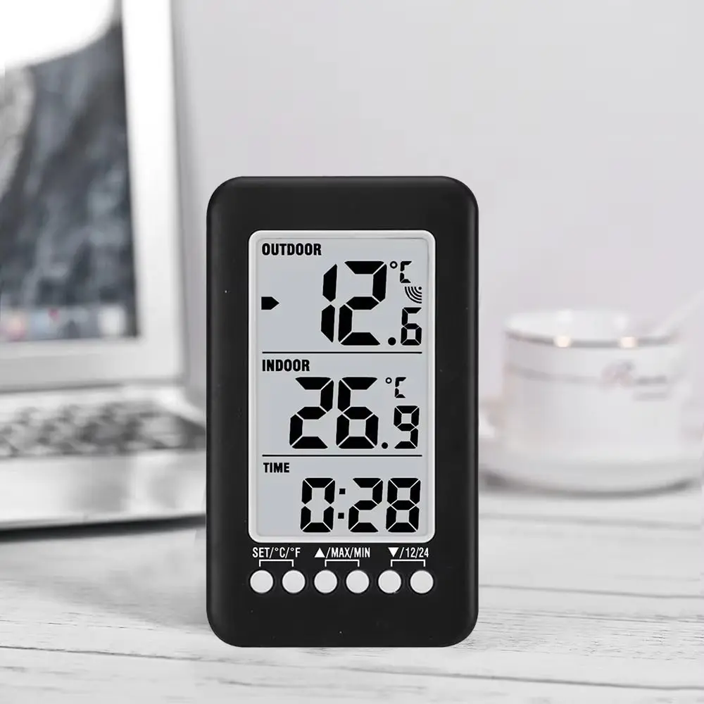Relógio medidor de temperatura eletrônico sensor estação meteorológica display digital sala interior termômetro lcd preciso