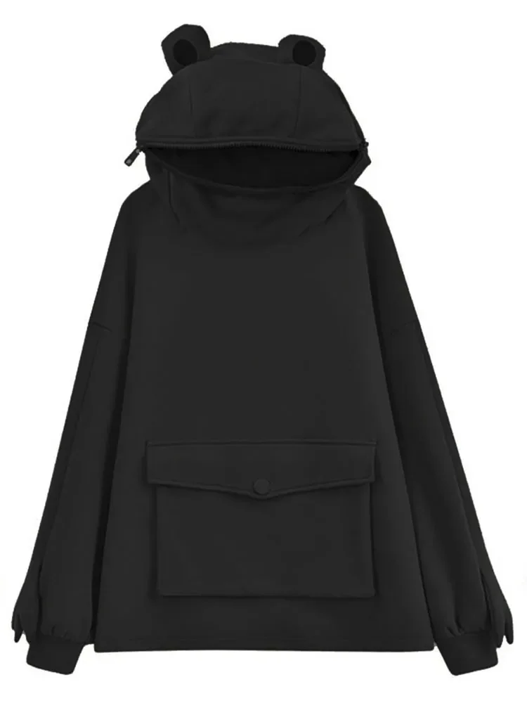 

Весенняя женская толстовка на молнии с капюшоном, пуловер в стиле Харадзюку, повседневная толстовка с вышивкой, свободный топ с динозавром, толстовка на молнии с капюшоном