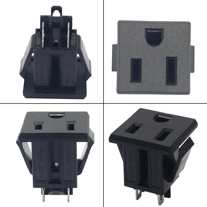 125V 15A AC 3 PIN Power NEMA 5 - 15R USA 3 Hole Plug Socket for Makeup Mirror