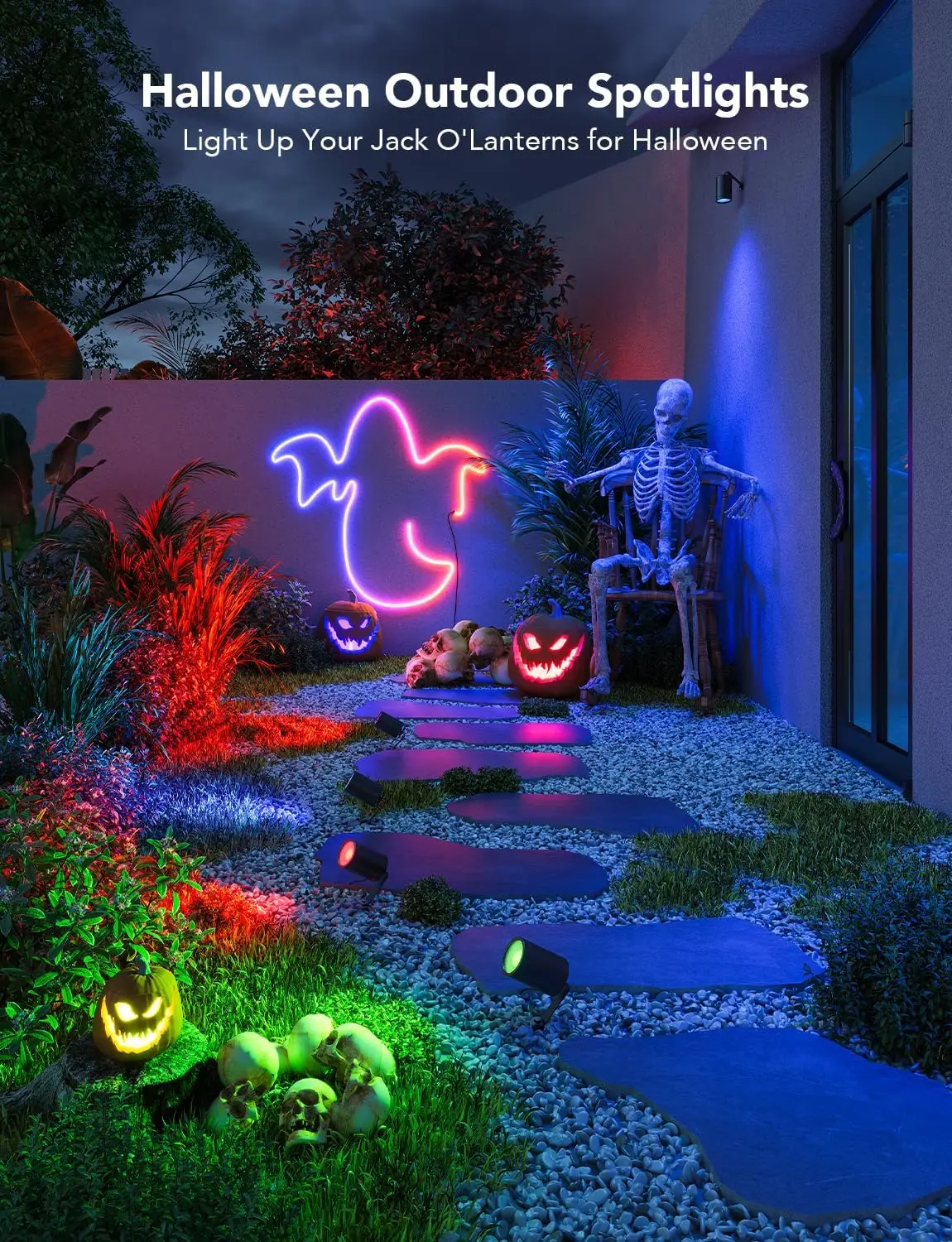 Outdoor Spot Lights, IP65 Waterproof Uplight Spotlights, Halloween Decorations, WiFi 24V Low Voltage Landscape Lights Work with