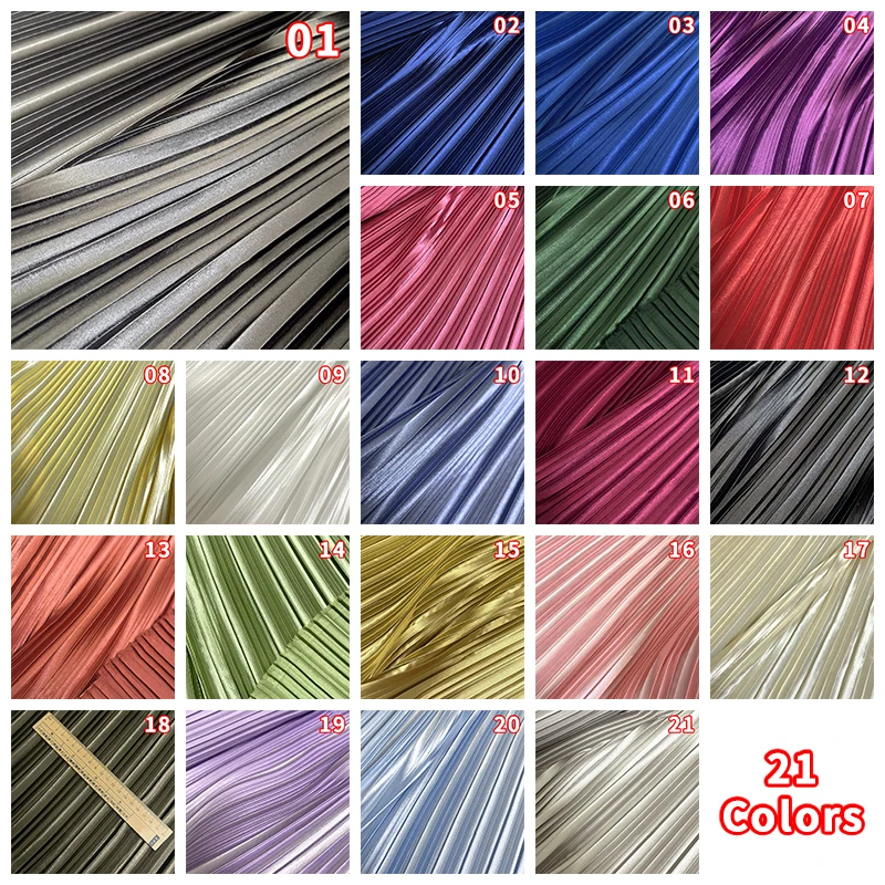 Soft Bright Pleated Fabric 50x150cm Metallic Sheen Material for DIY Dress Pettiskirt Quilting and Performance Costume Sewing