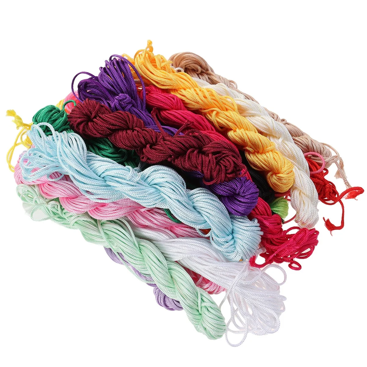 

20Pcs DIY Macrame Cord 2Mm Smooth Braided Rope for Handmade Jewelry Coconut Shell Mesh Bag Micro Macrame Beading