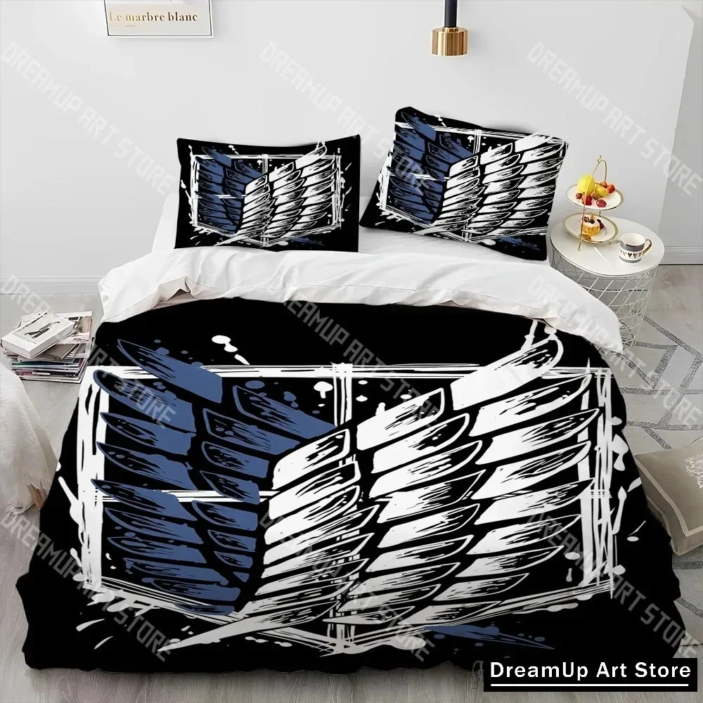 2026 Japanese Anime Attack On Titan Duvet Cover Set HD Comforter Cover For Kids Bedding Sets Bedclothes Bedroom Decor