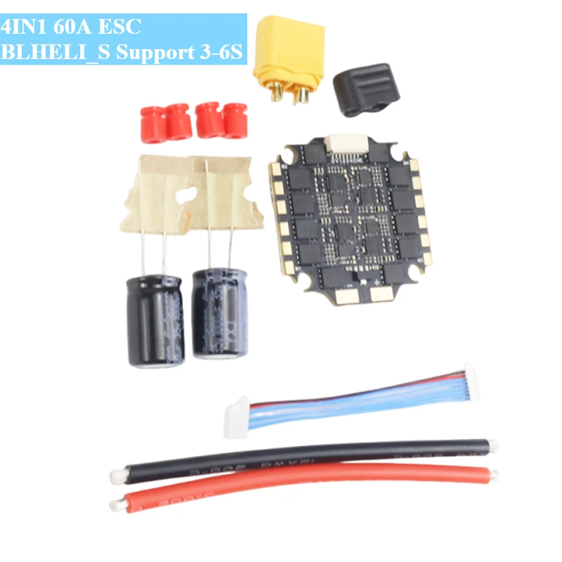 New 4IN1 60A ESC BLHELI_S Support 3-6S brushless motor Support DShot300 600 Multishot Oneshot PWM FPV F4 Flight Control expand