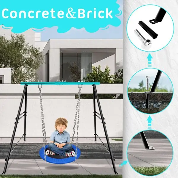 مجموعات أرجوحة للفناء الخلفي، إطار أرجوحة للشرفة الخارجية، حامل كرسي هزاز فقط، حامل أرجوحة ذو أقصى حمولة 550 رطل على شكل حرف A، مجموعة أرجوحة لـ #4