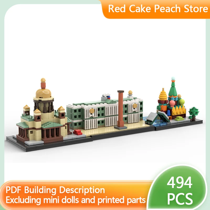 

City Street View Model MOC Building Bricks Saint Petersburg Modular Technology Children Holiday Gifts Assemble Toys Suit