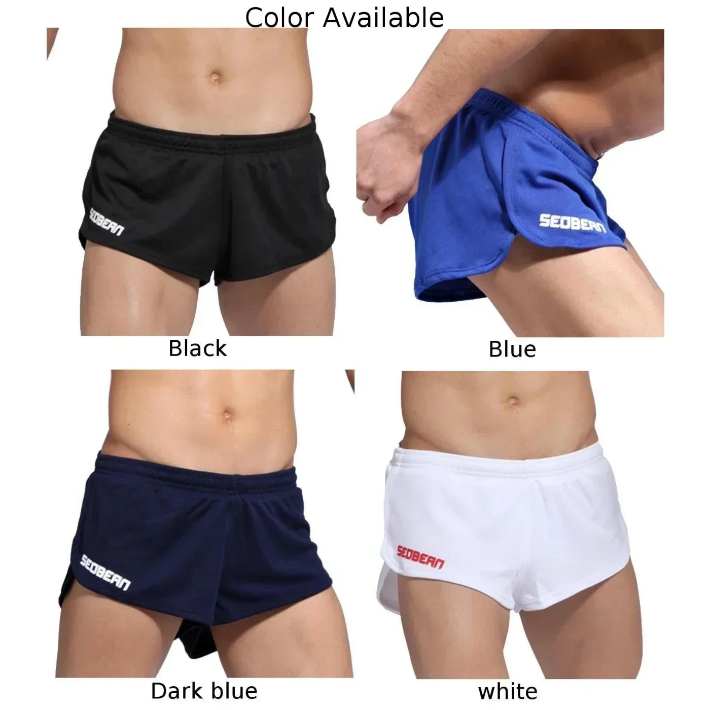 Fitness Sport Shorts Summer Casual Breathable Trunks Men Low Waist Solid Color Boxer Homme Wear Clothing Short Pants For Men