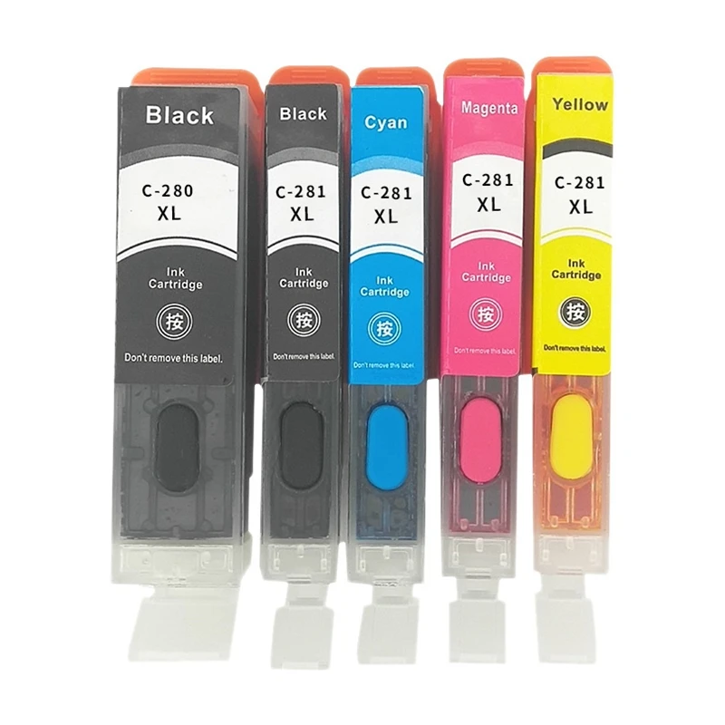 Printer Cartridges Chip Refillable Cartridges For CANON PIXMA TS8120 TR7520 TS6120 TS9120 TR8520,5 Pcs